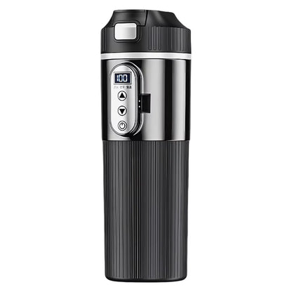 12V/24V Car Heating Cup Smart Temperature Sensor Electric Kettle Stainless Steel Thermos Cup Travel Car Coffee Mug Warmer Bottle