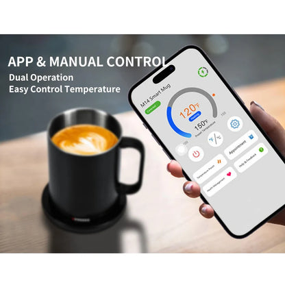 Temperature Control Smart Mug Wholesale Smart Temperature Control Travel Coffee Mug 14Oz, Black, App Controlled Heated