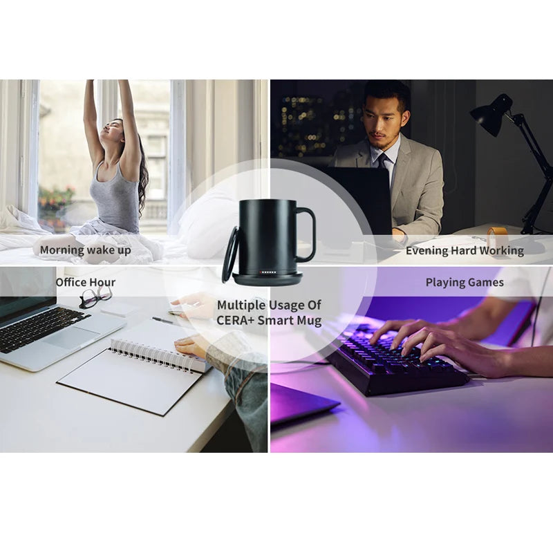 Temperature Control Smart Mug Wholesale Smart Temperature Control Travel Coffee Mug 14Oz, Black, App Controlled Heated